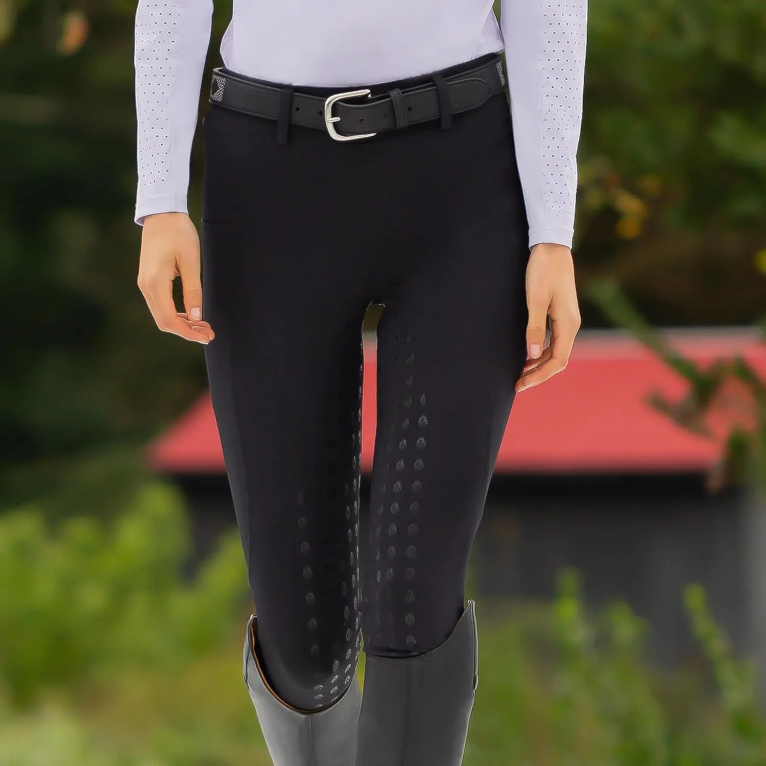 Equinavia Classic Womens Silicone Full Seat Horse Riding Pants with Phone Pockets | Equestrian Breeches Schooling Tights