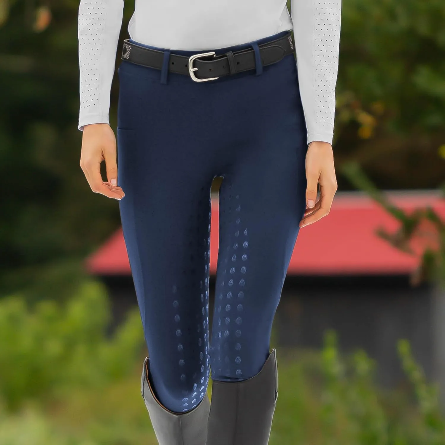 Equinavia Classic Womens Silicone Full Seat Horse Riding Pants with Phone Pockets | Equestrian Breeches Schooling Tights