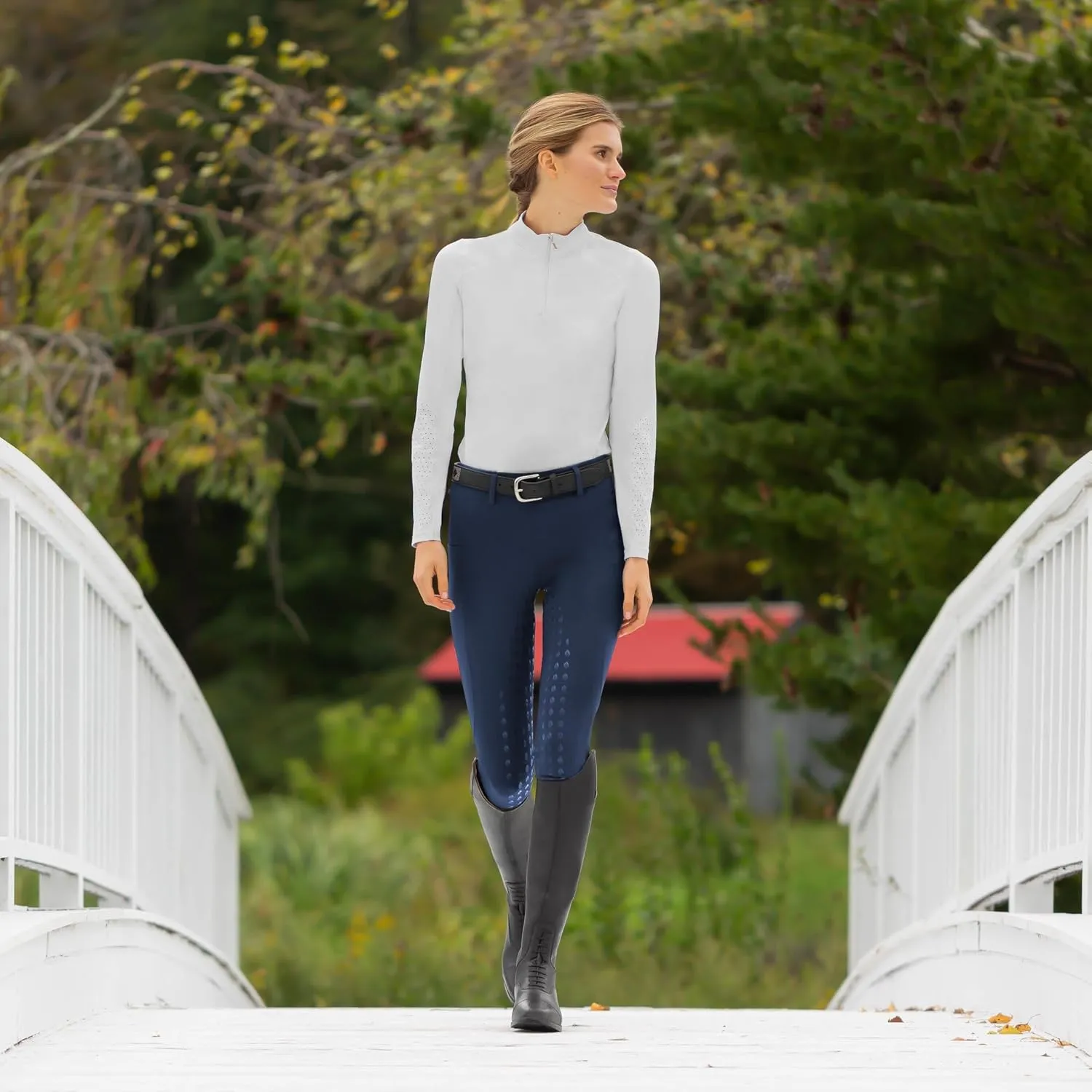 Equinavia Classic Womens Silicone Full Seat Horse Riding Pants with Phone Pockets | Equestrian Breeches Schooling Tights