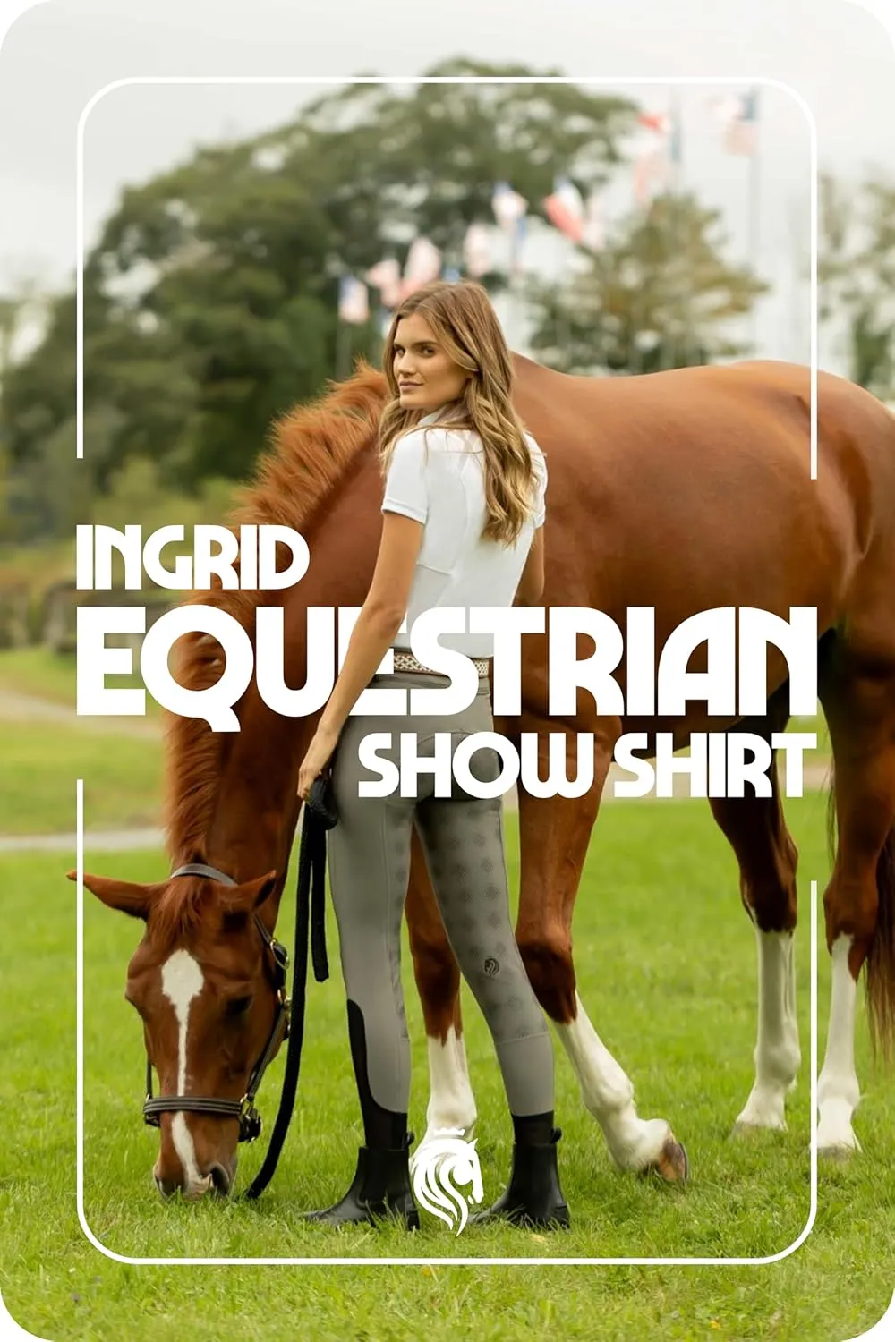 Equinavia Ingrid Women's Equestrian Show Shirt - Short Sleeved Performance Shirt with Cooling Mesh Panels