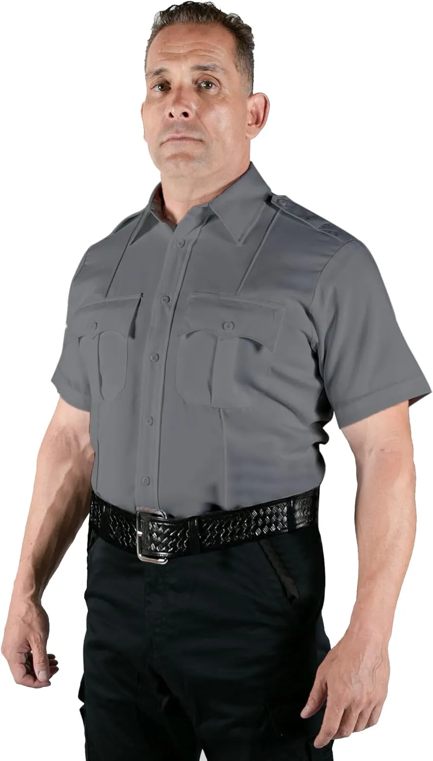 First Class 100% Polyester Short Sleeve Men's Uniform Shirt White