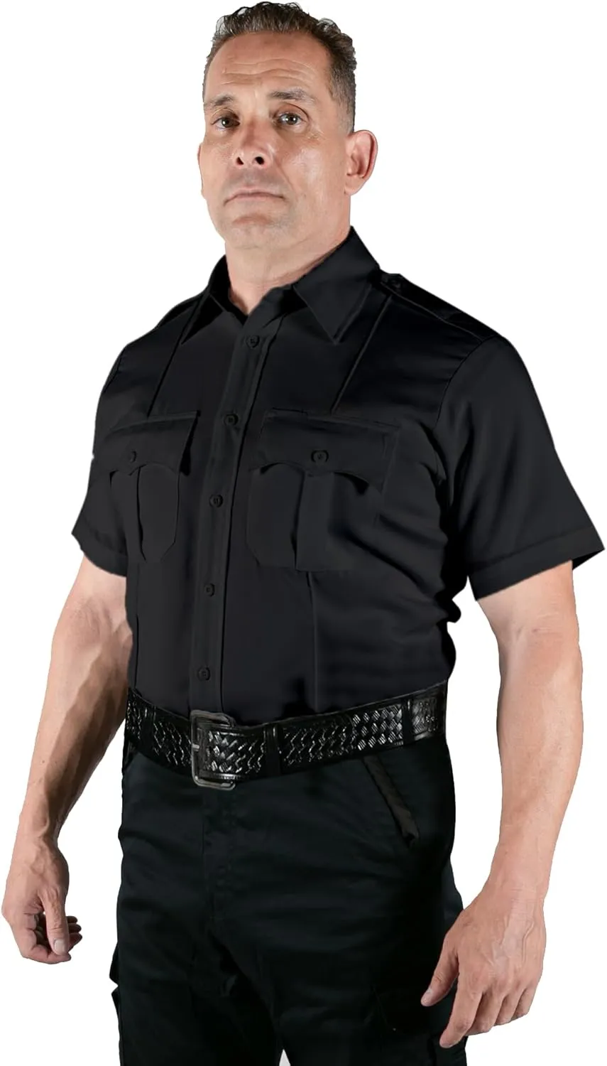 First Class 100% Polyester Short Sleeve Men's Uniform Shirt White