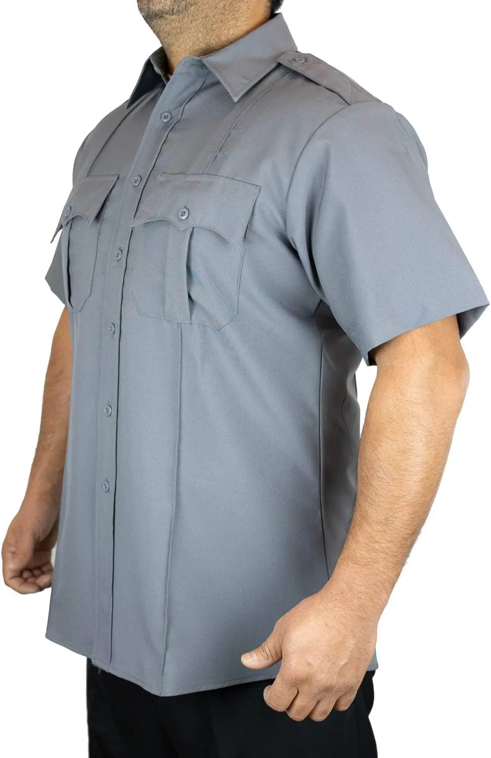 First Class 100% Polyester Short Sleeve Men's Uniform Shirt White