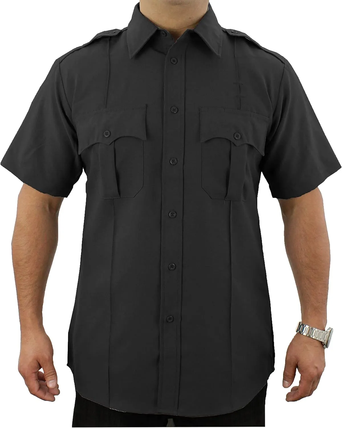 First Class 100% Polyester Short Sleeve Men's Uniform Shirt White