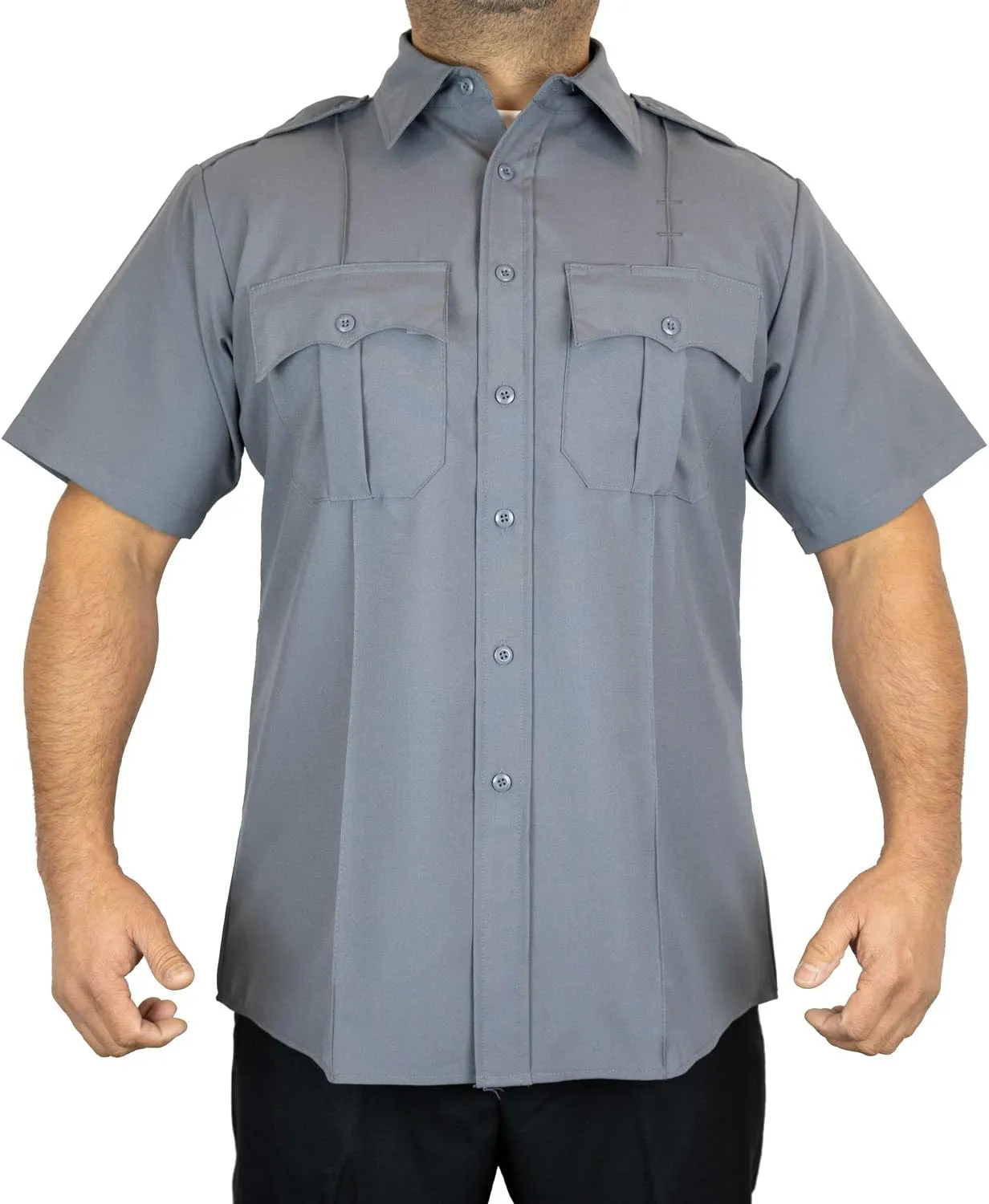 First Class 100% Polyester Short Sleeve Men's Uniform Shirt White