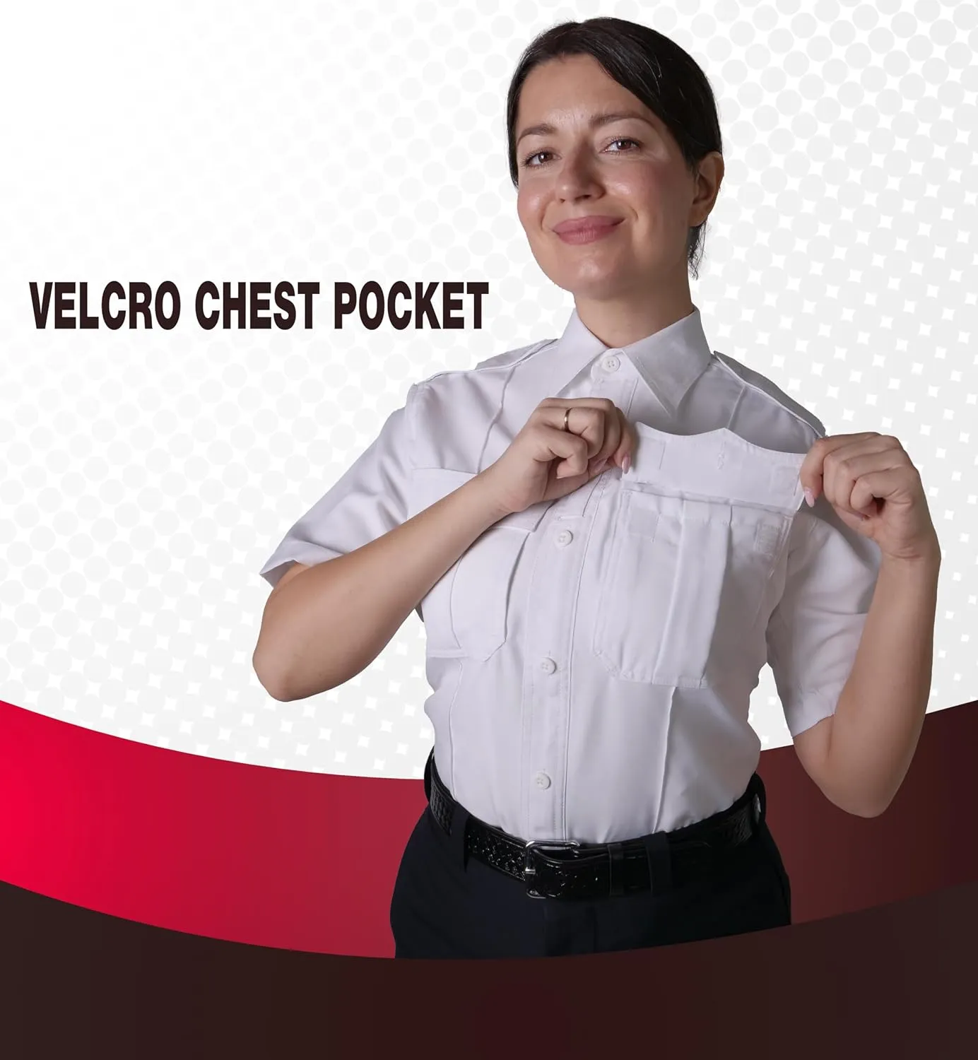 First Class 100% Polyester Short Sleeve Men's Uniform Shirt White