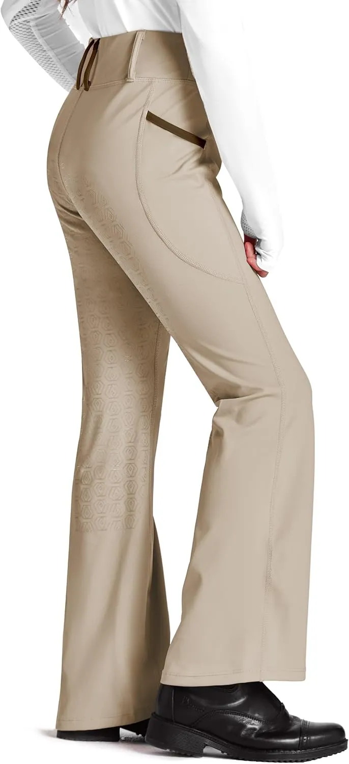 FitsT4 Sports Girl's Full Seat Horse Riding Pants Bootcut Riding Tights Kids Equestrian Breeches with Pockets