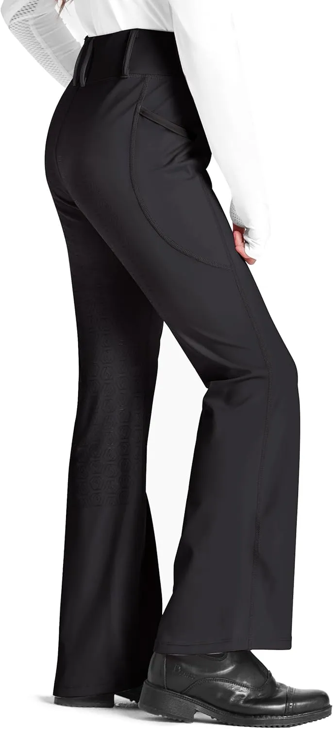 FitsT4 Sports Girl's Full Seat Horse Riding Pants Bootcut Riding Tights Kids Equestrian Breeches with Pockets