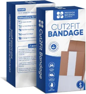 Flexible Fabric Adhesive Bandage for Wound Care & First Aid, 1 Meter Long, Customizable Size (Small)
