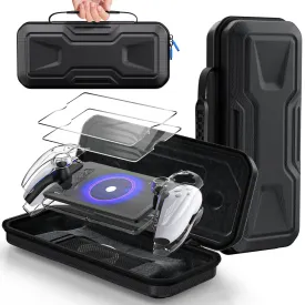 FYOUNG 3 in 1 Accessories Bundle for Playstation Portal, Carrying Case & Hard PC Clear Cover Skins Set with Screen Protector, Protective Shell Portable Travel Handbag for PS5 Portal Remote Player