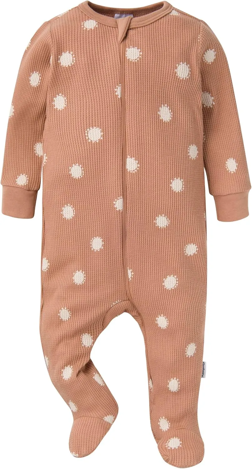 Gerber Unisex Baby 2-pack 2-way Zip Thermal Footed Sleep 'N Play