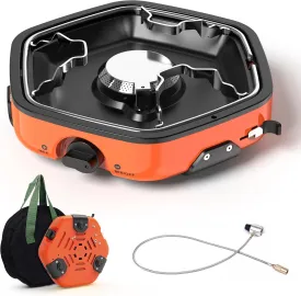 GIGART Portable Propane Camping Stove, Adjustable Camping Stove with Piezo Ignition, Lightweight Backpacking Stove for Outdoor Cooking, Camping, Hiking, Tailgating & Backyard BBQ