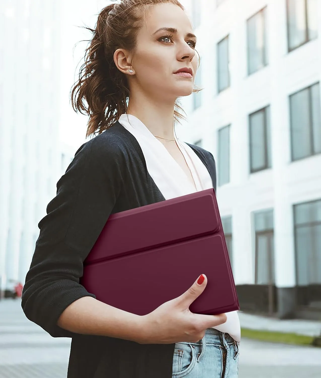Hamile for iPad 11th 10th Generation Case with Keyboard - 7 Colors Backlit Wireless Detachable Folio Keyboard Cover with Pencil Holder for iPad A16 11-inch 2025 10th Gen 10.9 Inch 2022 (Dark Cherry)