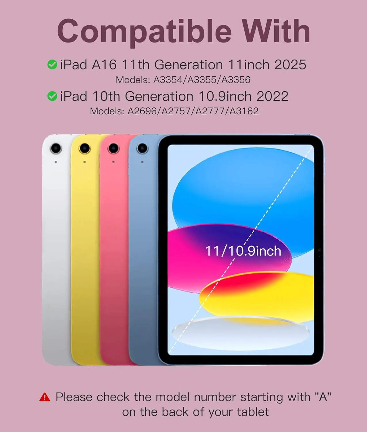 Hamile for iPad 11th 10th Generation Case with Keyboard - 7 Colors Backlit Wireless Detachable Folio Keyboard Cover with Pencil Holder for iPad A16 11-inch 2025 10th Gen 10.9 Inch 2022 (Dark Cherry)