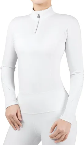 Harrison Howard Women's Equestrian Sweat Absorption Quick Drying Horse Riding Long Sleeve Shirt 1/4 Zip Base Layer