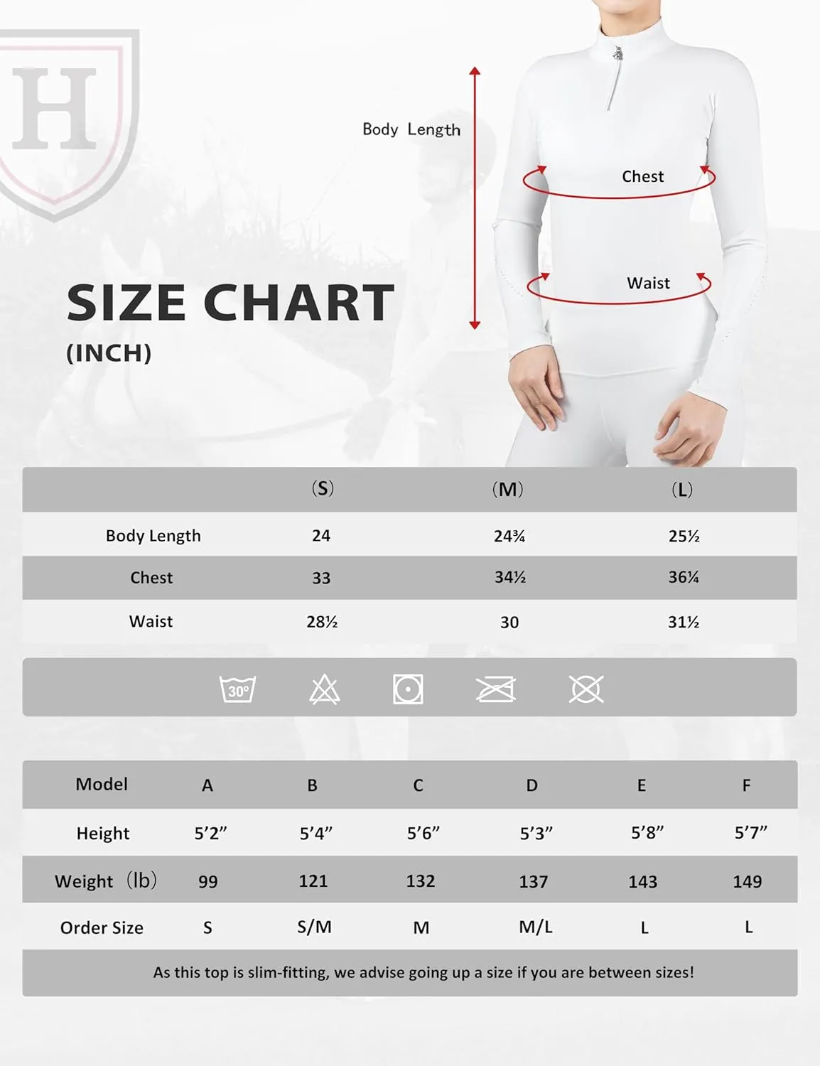 Harrison Howard Women's Equestrian Sweat Absorption Quick Drying Horse Riding Long Sleeve Shirt 1/4 Zip Base Layer
