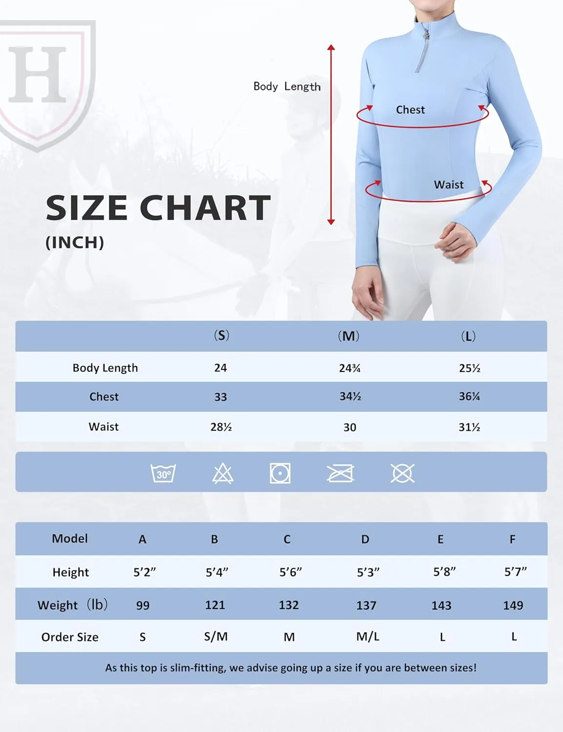 Harrison Howard Women's Horse Riding Shirts Long Sleeve Rider Top Stand Collar with Embroidery Equestrian Show Shirts