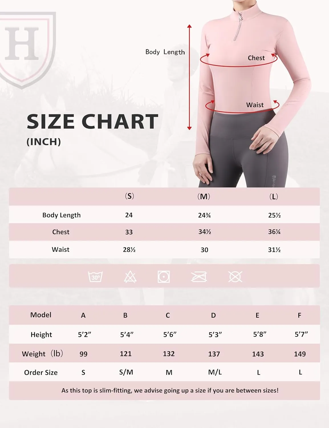 Harrison Howard Women's Horse Riding Shirts Long Sleeve Rider Top Stand Collar with Embroidery Equestrian Show Shirts