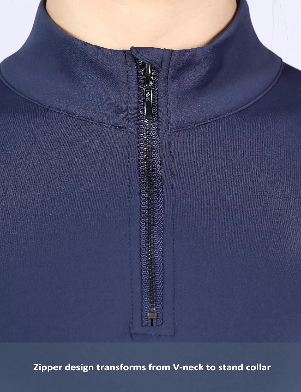 Harrison Howard Women's Horse Riding Shirts Long Sleeve Rider Top Stand Collar with Embroidery Equestrian Show Shirts