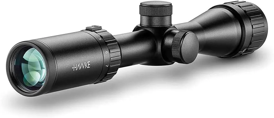 HAWKE Vantage 2-7x32 AO Mil-Dot Waterproof Fogproof Shockproof Aluminium Hunting Scope or Vantage 2-7x32 AO Mil-Dot Hunting Scope with Match Mount 2-Piece 1in Medium Weaver Scope Rings (Bundle)