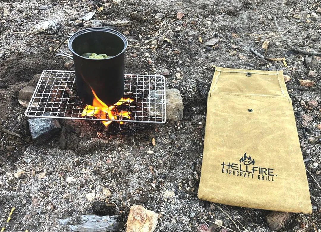 HellFire Bushcraft Stainless Steel Grill Set