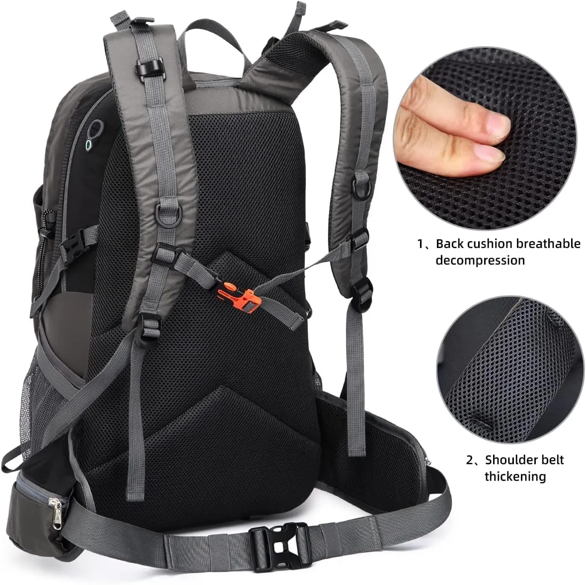 Hiking Backpack 40L Waterproof Hiking Daypack with Rain Cover, Outdoor Trekking Travel Backpacks for Men Women