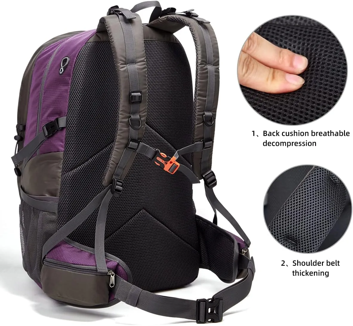 Hiking Backpack 40L Waterproof Hiking Daypack with Rain Cover, Outdoor Trekking Travel Backpacks for Men Women