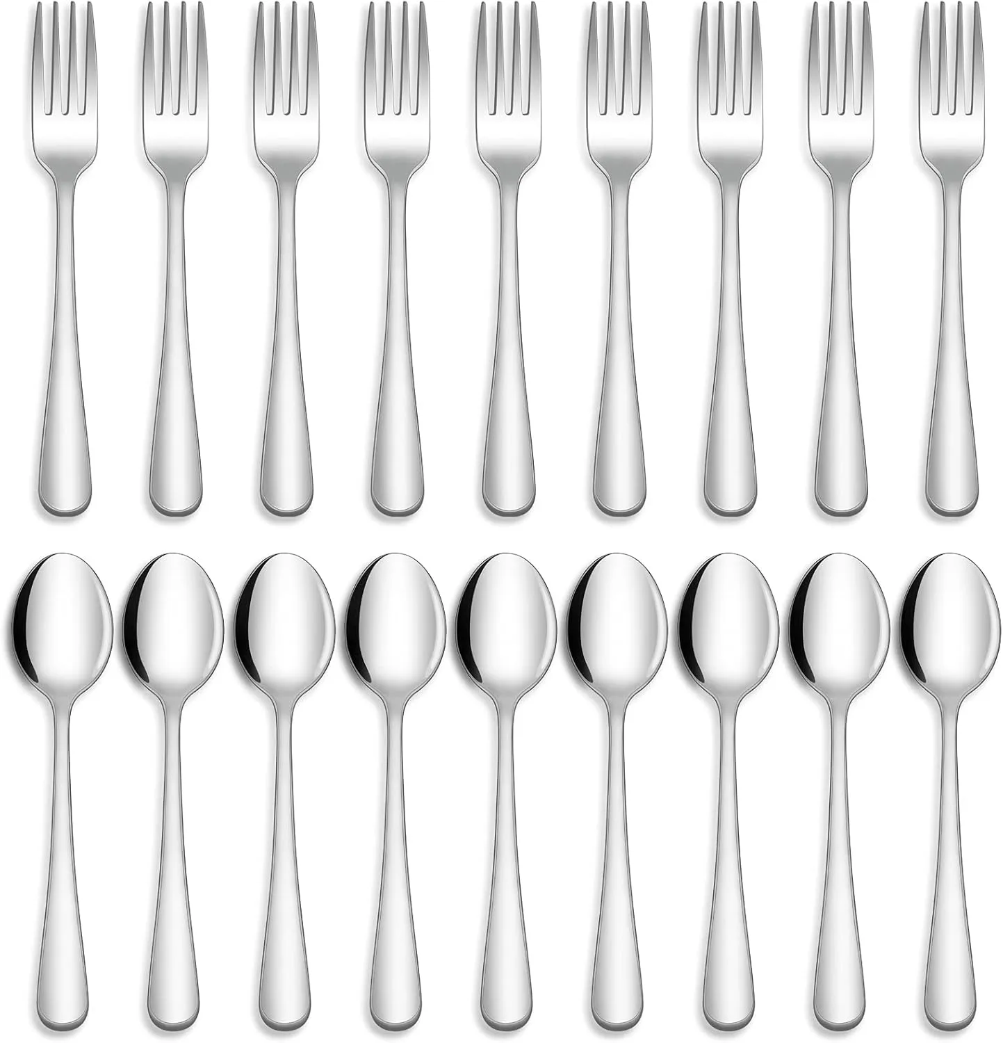 Hiware 24-piece Forks and Spoons Silverware Set, Food Grade Stainless Steel Flatware Cutlery Set for Home, Kitchen and Restaurant, Mirror Polished, Dishwasher Safe