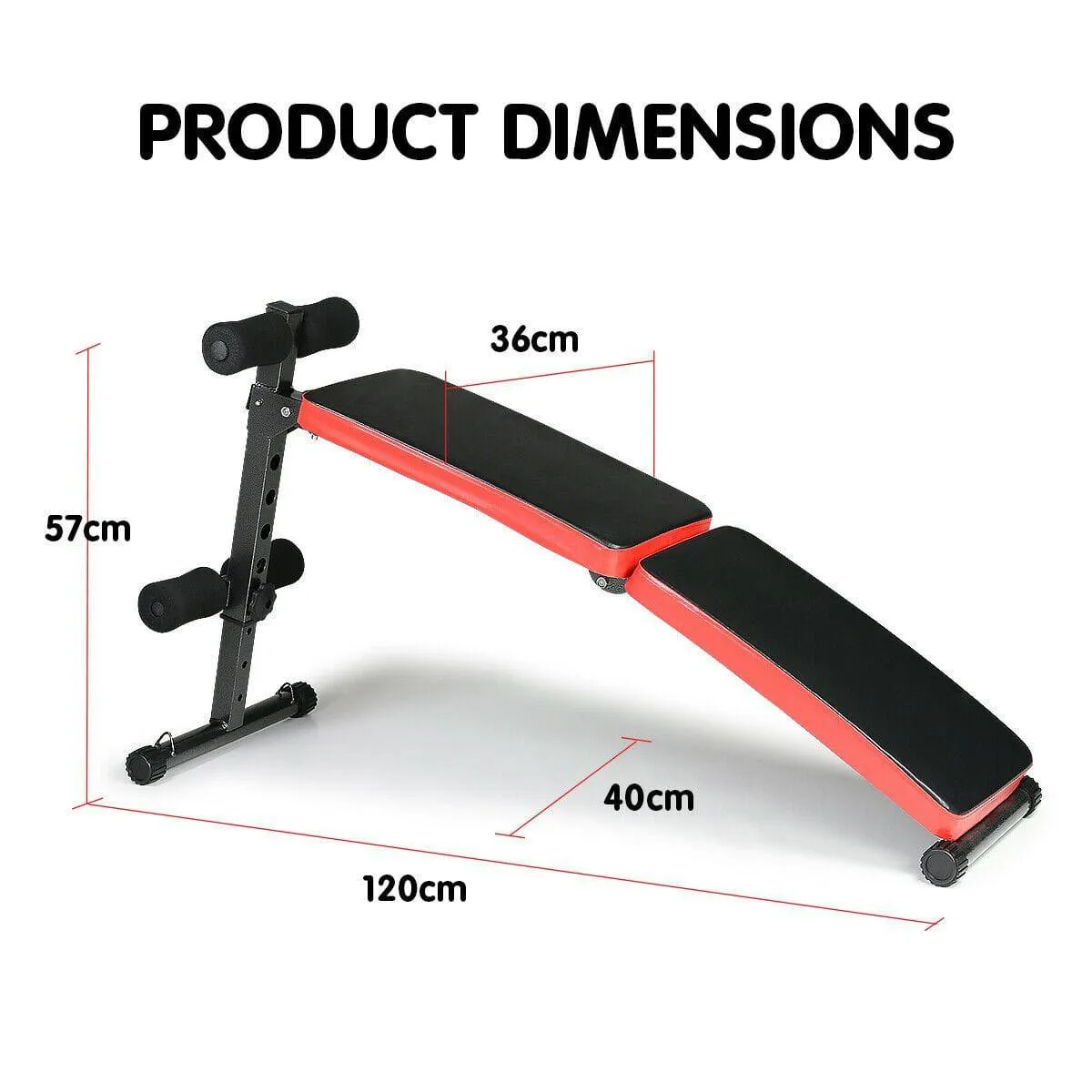 Incline Ab Sit Up Bench with Resistance bands Powertrain