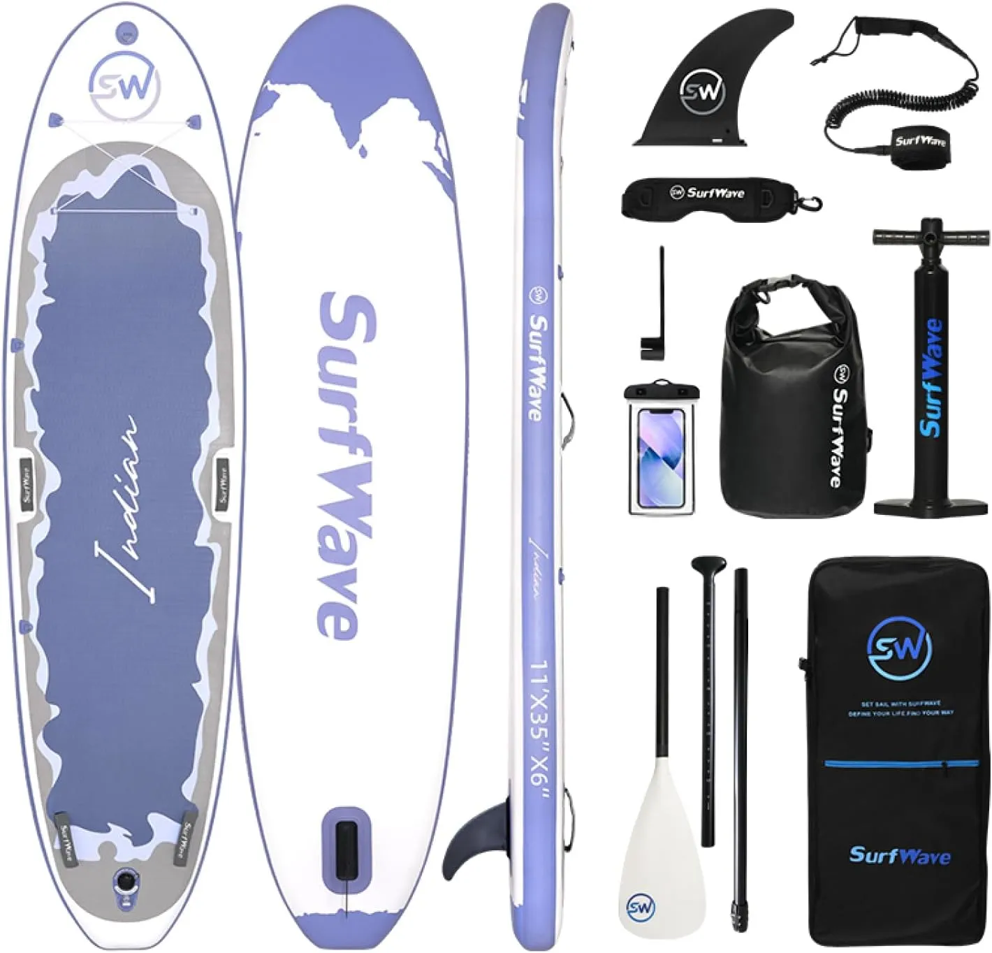 Inflatable Stand Up Paddle Board 11'X34 X6 - Ideal for Beginners and Multi-Water Adventures