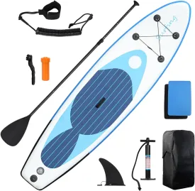 Inflatable Stand Up Paddle Boards with Premium PVC Paddle Board with Carry Bag Board Accessories, Wide Stable Design, Non-Slip Comfort Deck for Youth & Adults