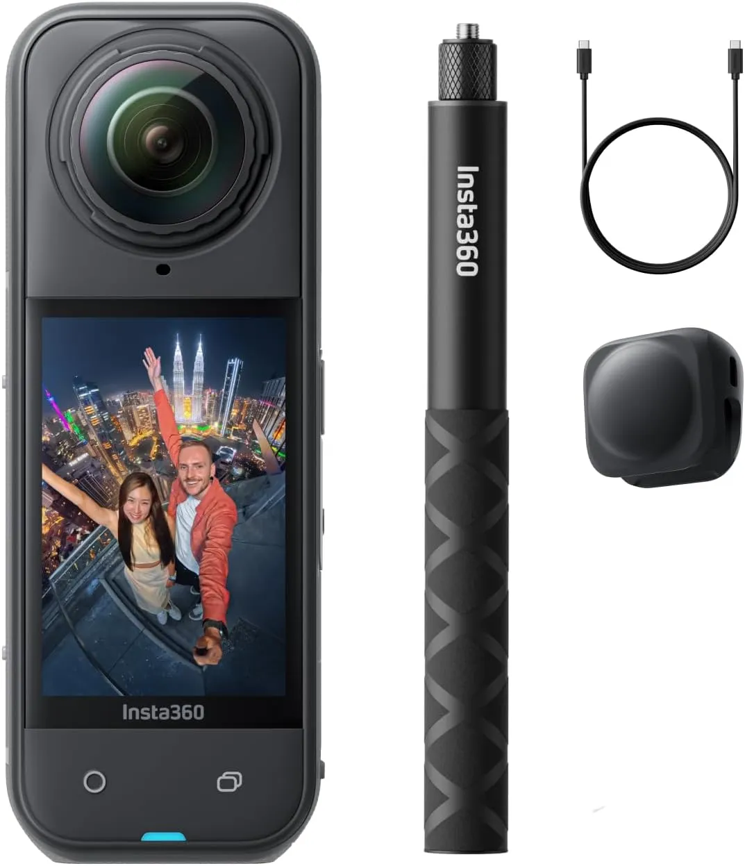 Insta360 X5 Get-Set Bundle - Waterproof 8K 360 Action Camera, Leading Low Light, Invisible Selfie Stick Effect, Rugged and Replaceable Lens, 3-Hour Battery, Built-in Wind Guard, Stabilization
