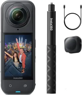 Insta360 X5 Get-Set Bundle - Waterproof 8K 360 Action Camera, Leading Low Light, Invisible Selfie Stick Effect, Rugged and Replaceable Lens, 3-Hour Battery, Built-in Wind Guard, Stabilization