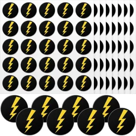 Jecery 200 Pcs Helmet Stickers Baseball Softball Helmet Award Baseball Stickers 1.1 Inch Lightning Bolt Vinyl Decals Self Adhesive for Softball Lacrosse Wall(Black Print Gold)