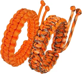Jewever Paracord Survival Bracelets Braided Paracord Handmade Rope for Couples Men Women Adjustable Size(Set of 2)