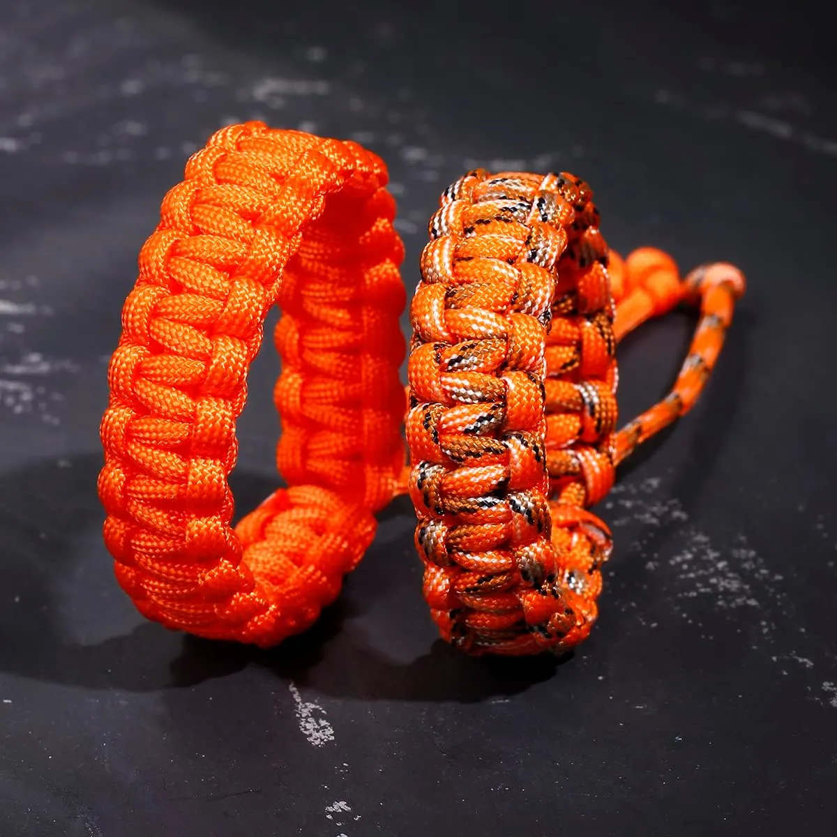 Jewever Paracord Survival Bracelets Braided Paracord Handmade Rope for Couples Men Women Adjustable Size(Set of 2)