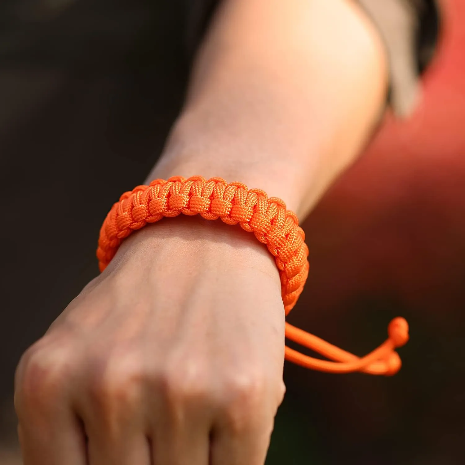 Jewever Paracord Survival Bracelets Braided Paracord Handmade Rope for Couples Men Women Adjustable Size(Set of 2)