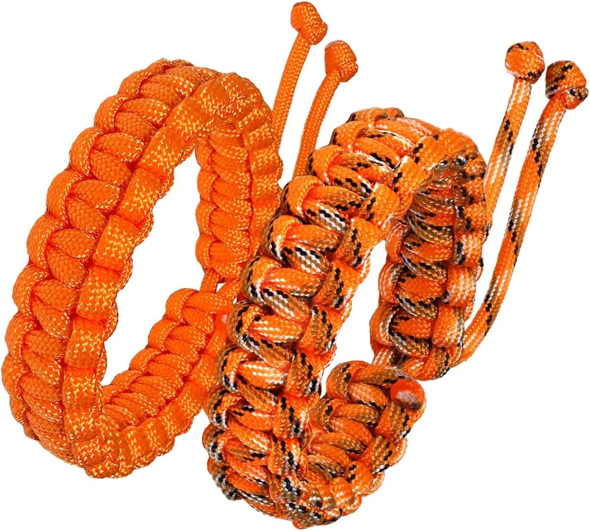 Jewever Paracord Survival Bracelets Braided Paracord Handmade Rope for Couples Men Women Adjustable Size(Set of 2)