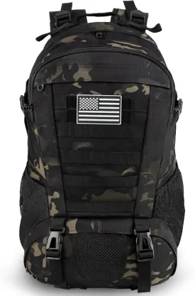 Jueachy Tactical Backpack for Men Hiking Day Pack Molle Military Rucksack Waterproof 30L EDC Bag with USA Flag Patch