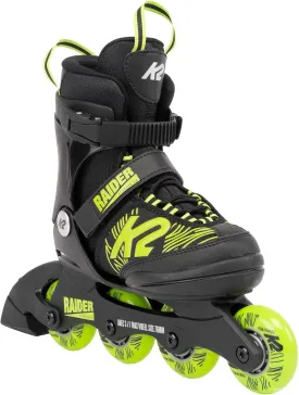 K2 Raider Black-Lime Boys Adjustable Inline Skates