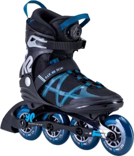 K2 Skate Mens F.I.T. 90 Boa Inline Skate, Black_Blue, 7.5