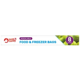 Keep It Handy Resealable Food Freezer Bags Large 8 Pack