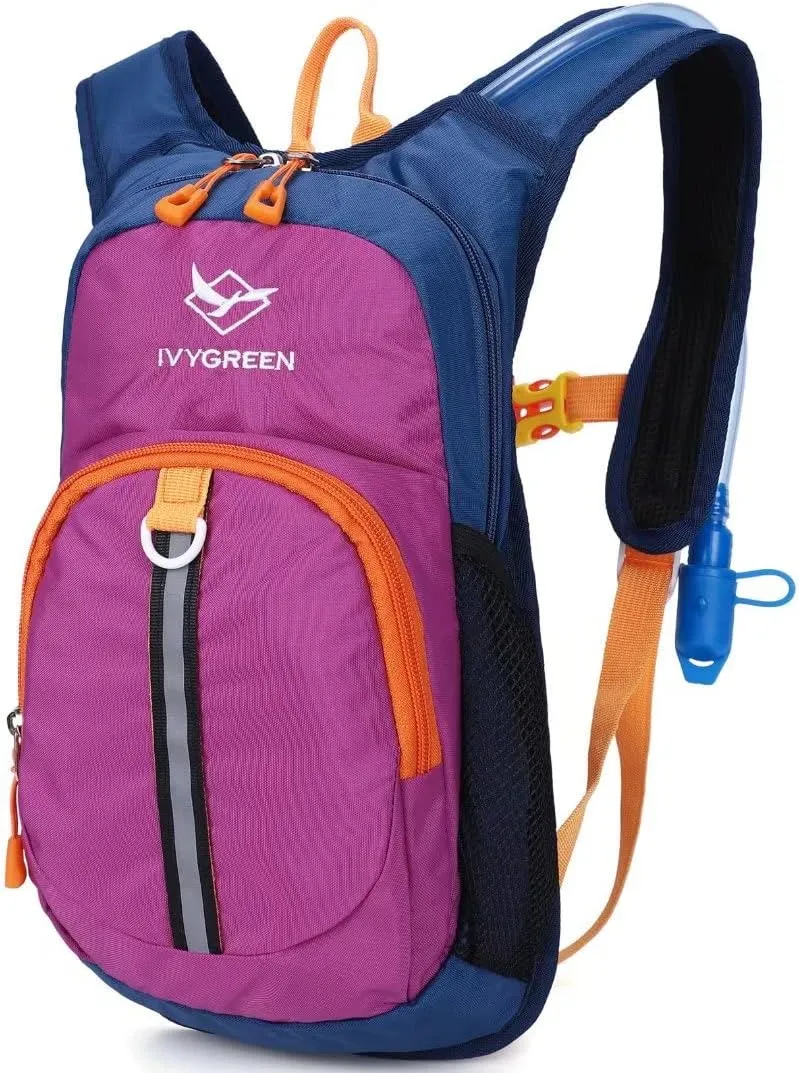 Kids Hydration Backpack, Hiking Backpack for Boys or Girls with 1.5L Water Bladder