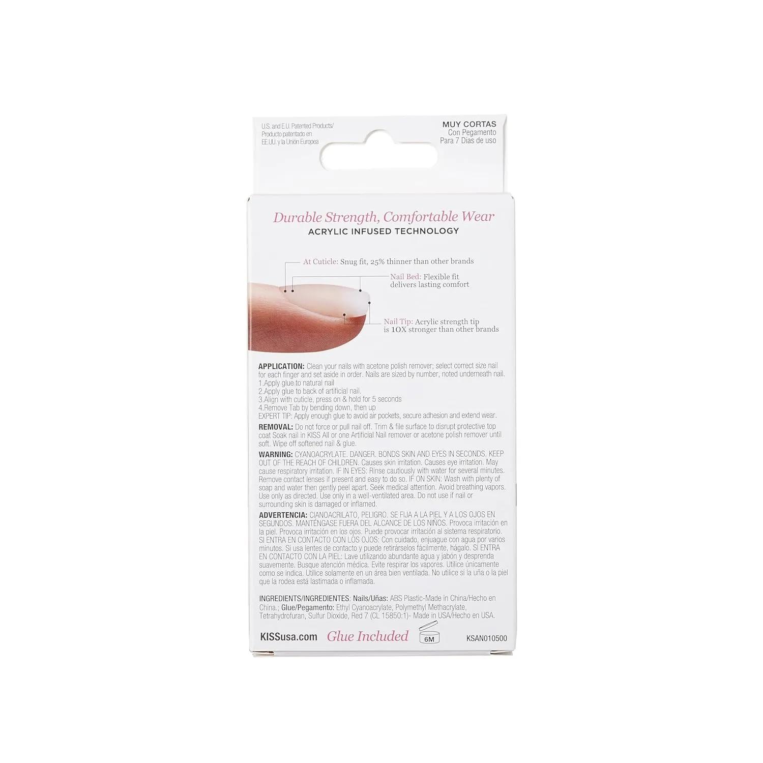KISS Salon Acrylic Natural Press On Nails, Nail glue included, 'Rare', Nude, Short Size, Squoval Shape, Includes 28 Nails, 2g Glue, 1 Manicure Stick, 1 Mini File