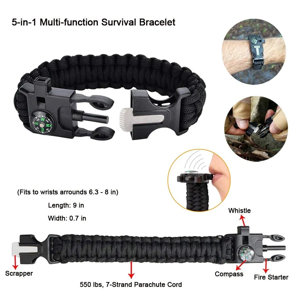 Lanqi Gifts for Men, Emergency Survival kit 14 in 1, Survival Gear, Tactical Survival Tool for Cars, Camping, Hiking, Hunting, Fishing (Survival kit 3)