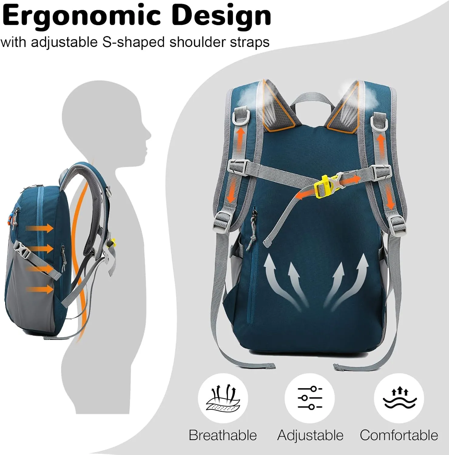 Lightweight Day Backpack, 12L Mini Hiking Backpack, Small Hiking Bag, Waterproof Day Pack, Outdoor Daypack for Women Men