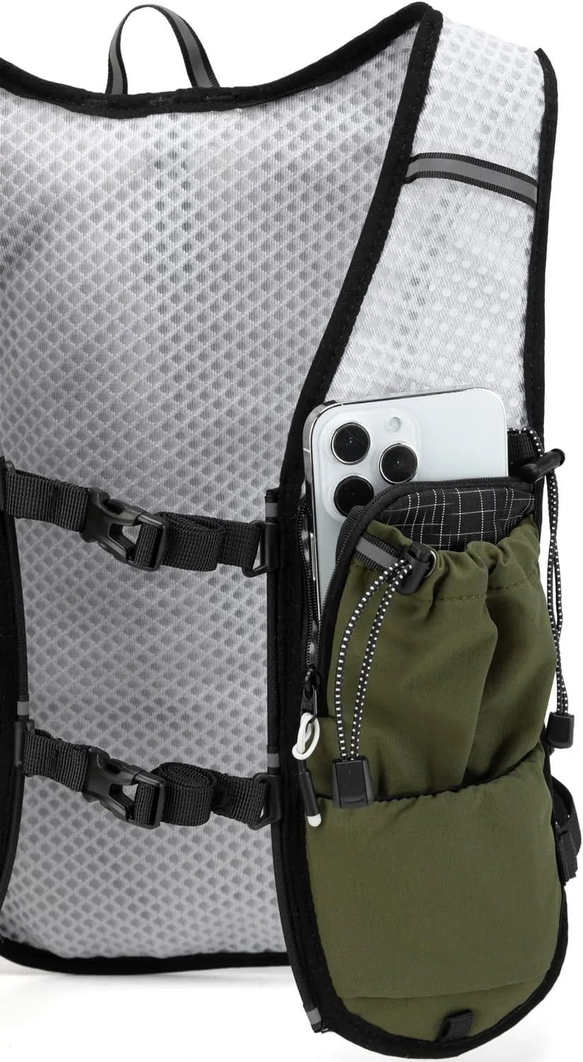 Lightweight Running Vest for Women & Men Hydration Backpack Pack with 1.5L Water Bladder Bag Running Gear Accessories for Hiking Marathon Trail Cycling