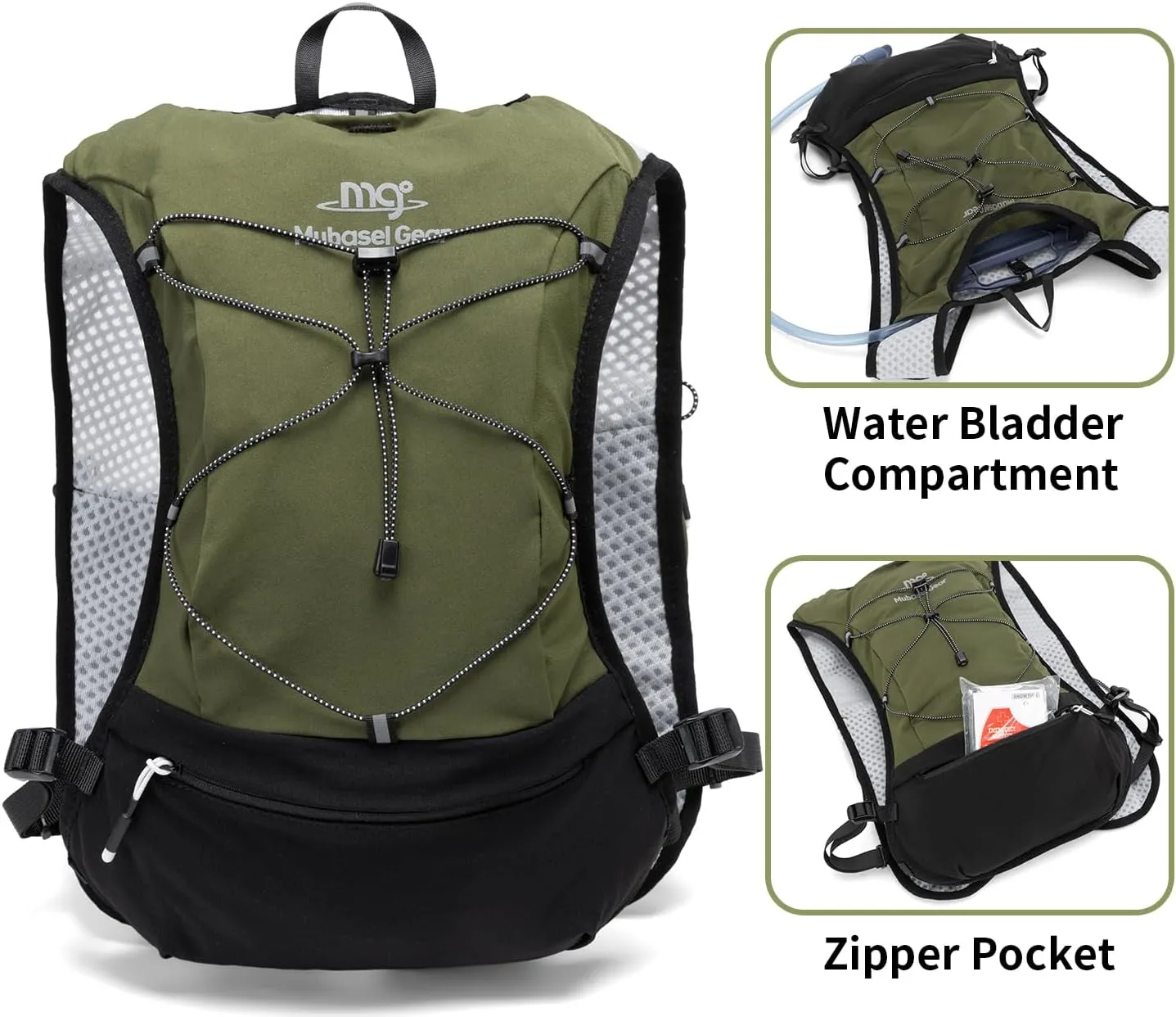 Lightweight Running Vest for Women & Men Hydration Backpack Pack with 1.5L Water Bladder Bag Running Gear Accessories for Hiking Marathon Trail Cycling