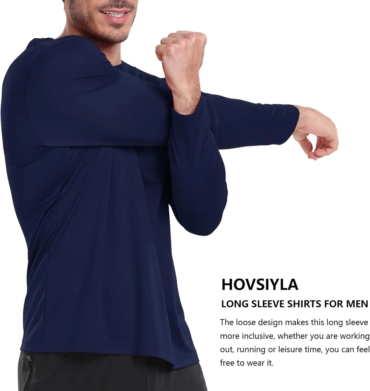Long Sleeve Shirts for Men Moisture Wicking Mens Tee Shirts Workout Sun Protection T Shirt for Running