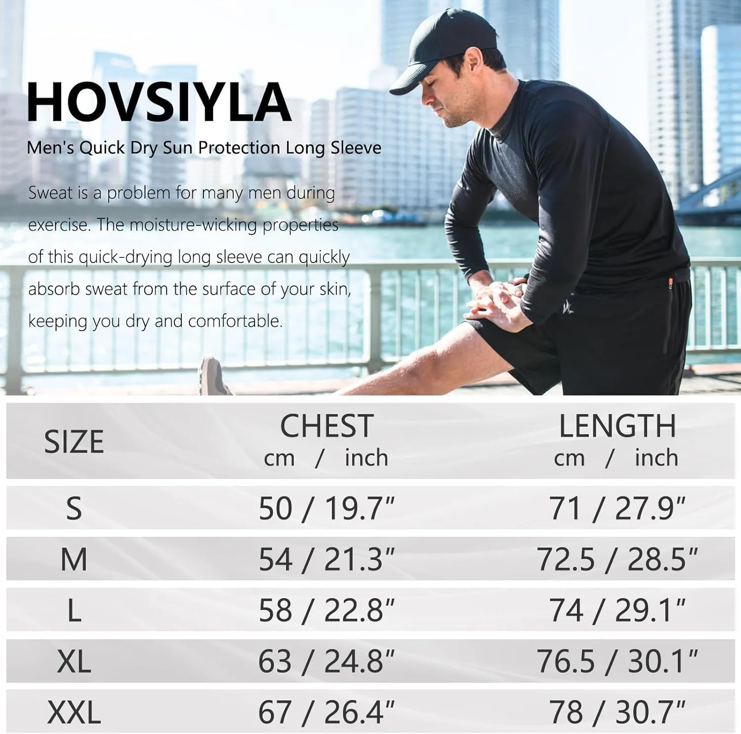 Long Sleeve Shirts for Men Moisture Wicking Mens Tee Shirts Workout Sun Protection T Shirt for Running